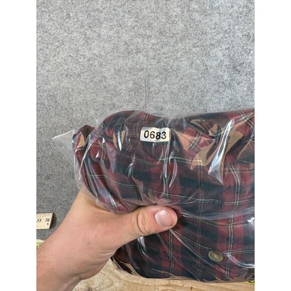 VINTAGE Eddie Bauer Flannel Shirt Women Medium Red Plaid Relaxed Fit Outdoor 90s - Picture 7 of 7